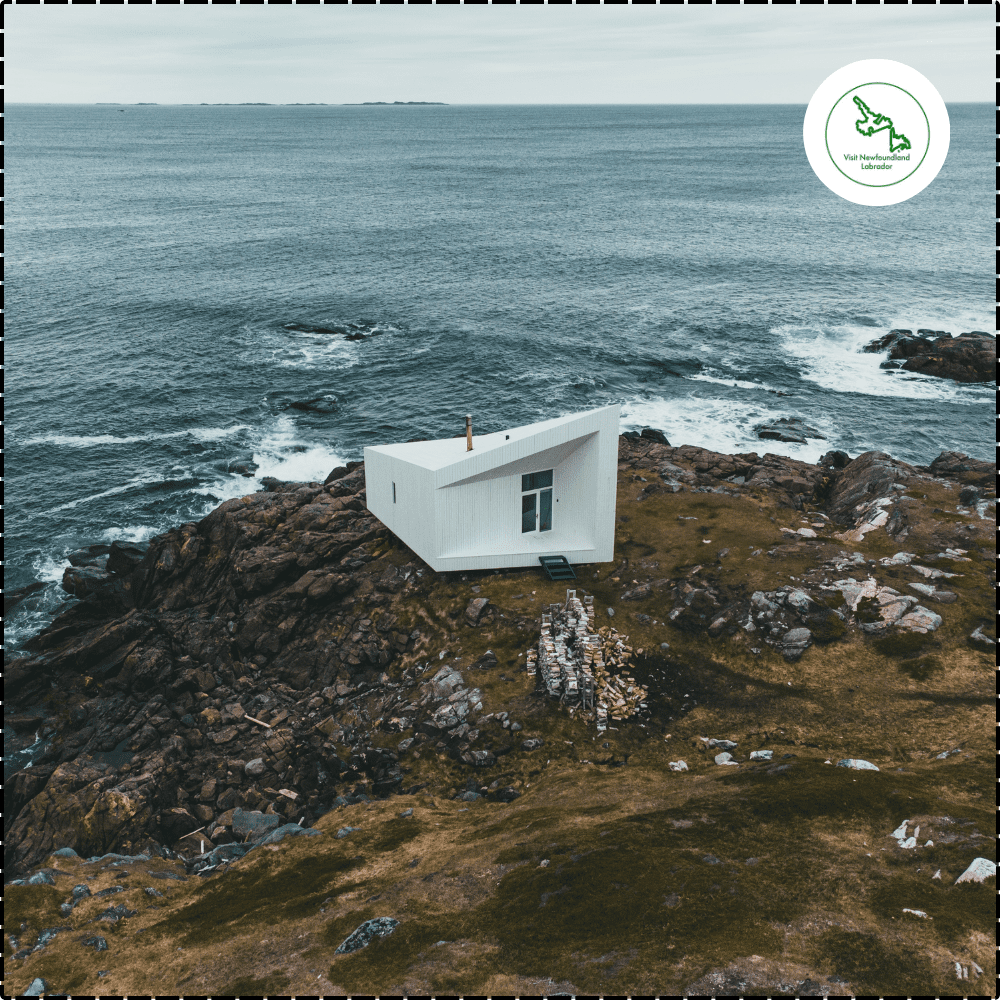 Fogo Island dramatic coastline cliffs fishing stages